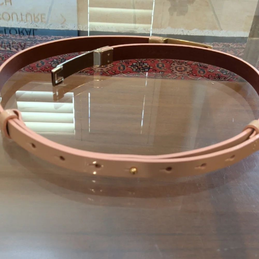 Halogen Light Pink Belt with Gold Buckle